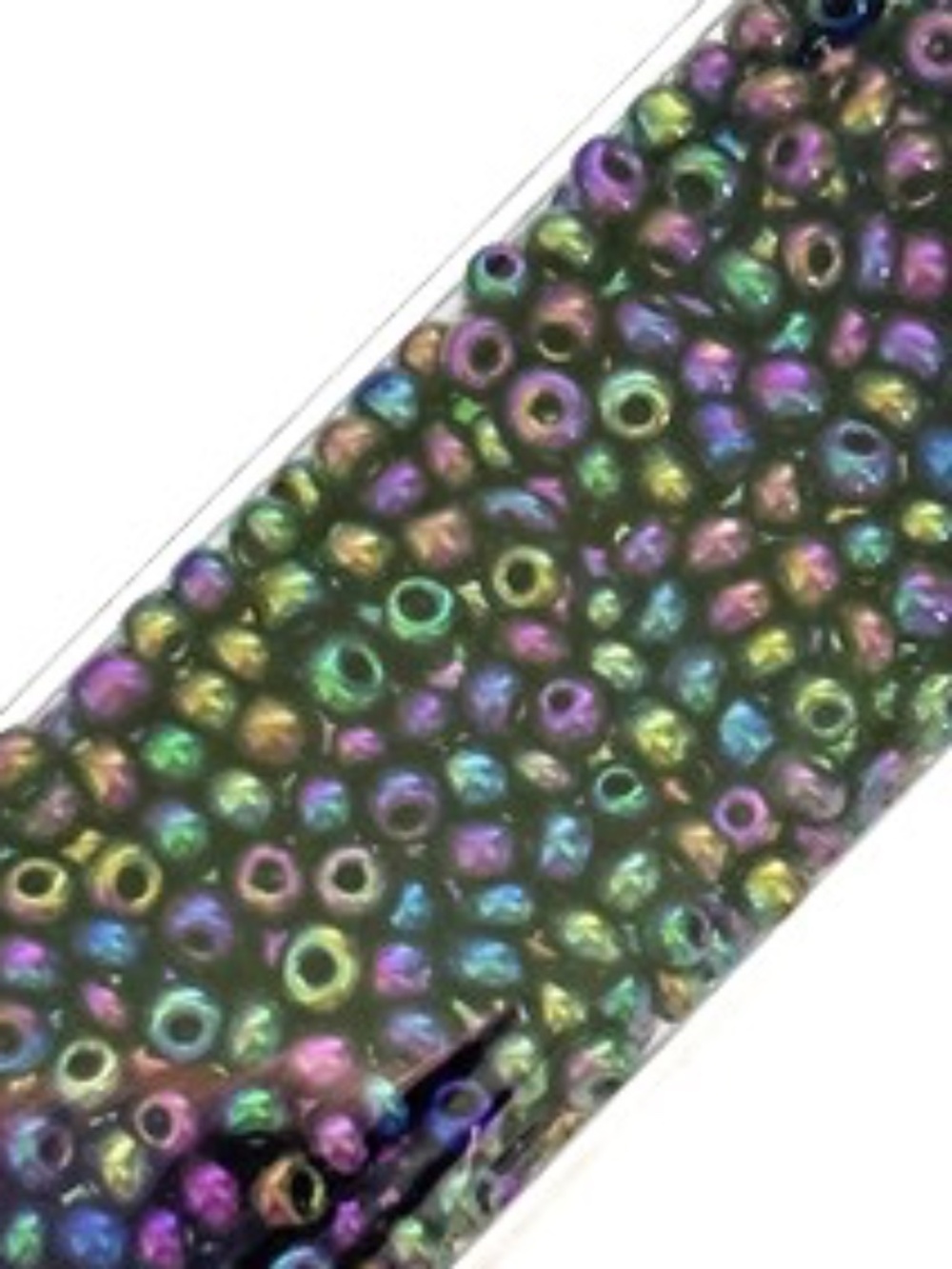 As Low As $2 Tubed 3mm Peacock Iris Seed Beads 8/0 35g